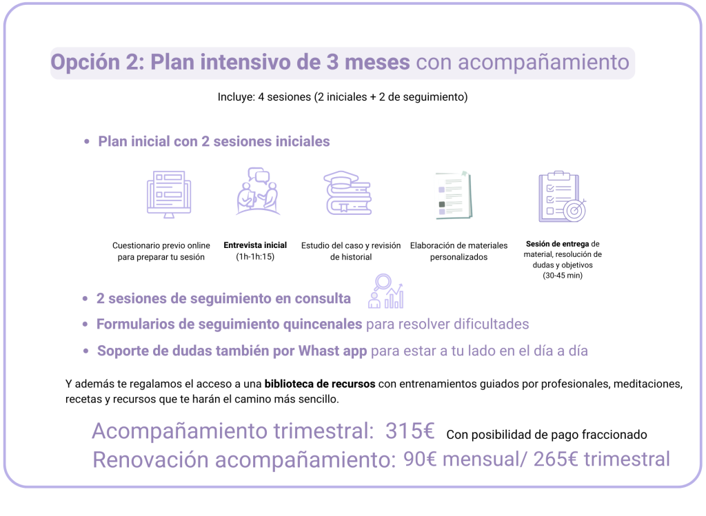 Opción 2: la opción que más recomendamos para trabajar desde la raíz y lograr cambios profundos y sostenibles en el tiempo: